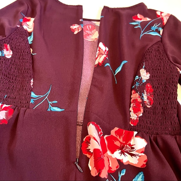 Old Navy Burgundy Floral Dress, Size Small (women’s) - Picture 7 of 8